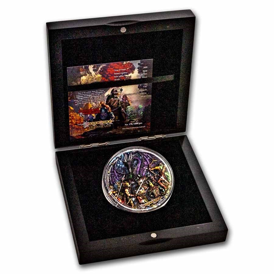 5 oz Silver DRAGONS OF AUTUMN TWILIGHT Dragonlance Coin 2023 Niue
