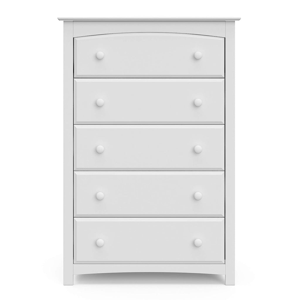 White Storkcraft Kenton 5 Drawer Dresser